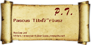 Pascus Tibériusz névjegykártya